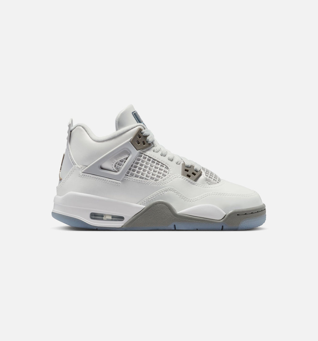 Air Jordan 4 Retro Blue Chill Grade School Shoes - Photon Dust Blue Chill White Blue Tint