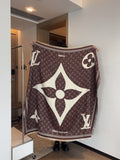 Louis Vuitton Brown & Cream Monogram Square Scarf
