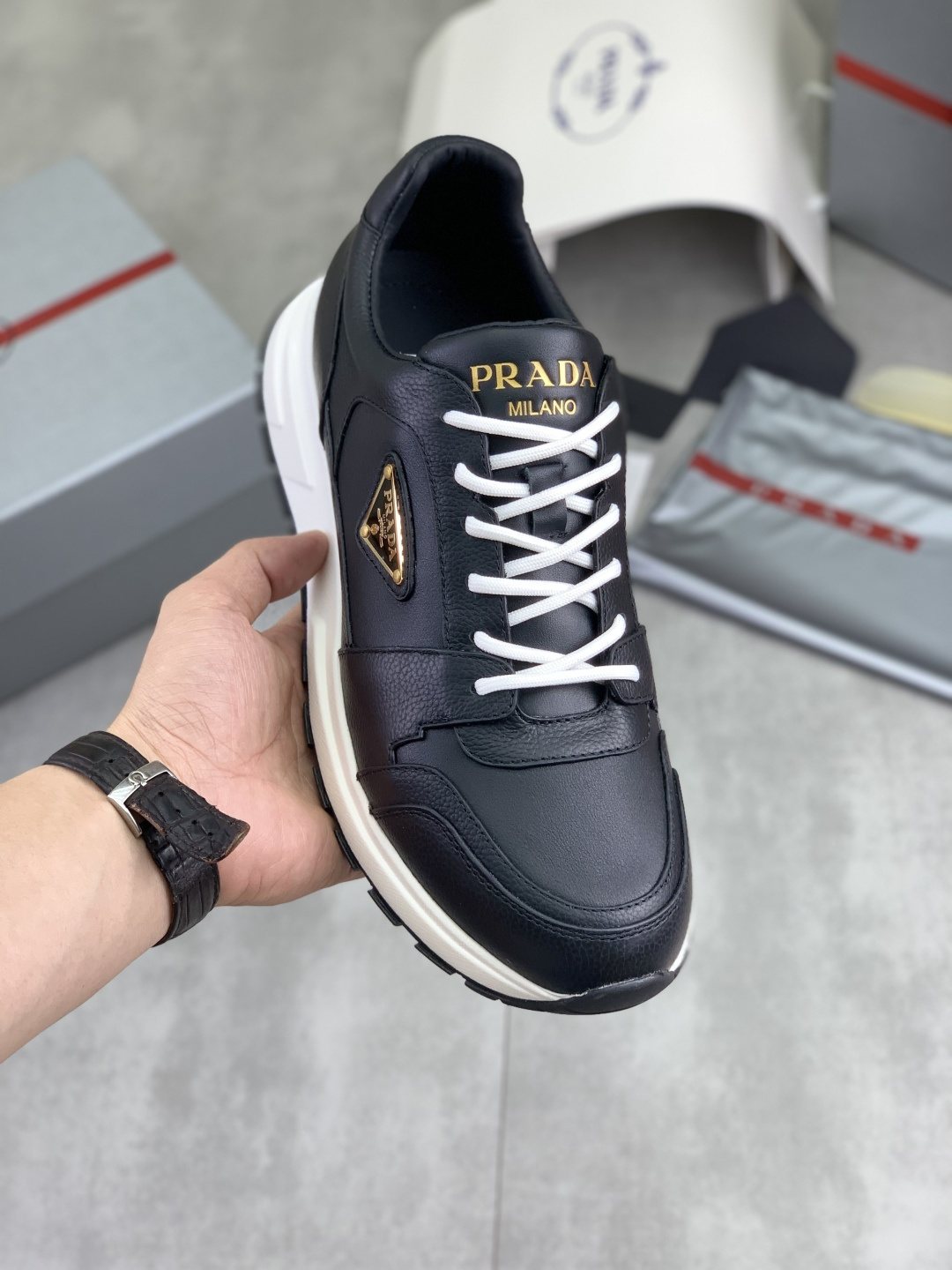 Prada Black Low-Top Sneakers